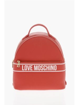 Moschino LOVE Faux Leather Backpack with Printed Contrasting Logo