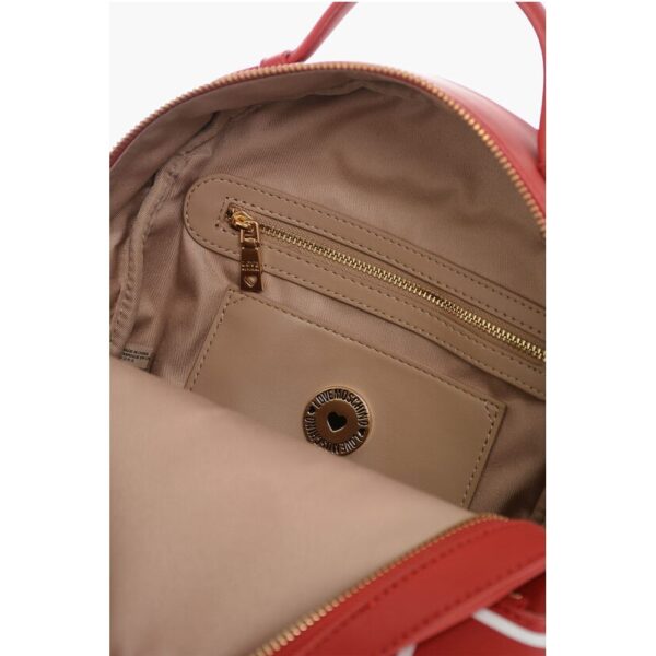Moschino LOVE Faux Leather Backpack with Printed Contrasting Logo - Image 5