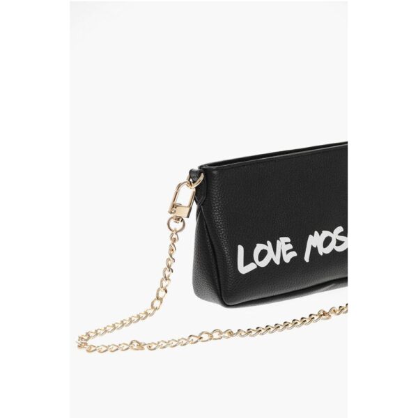 Moschino LOVE Textured Leather Shoulder Bag with Graffiti-Print - Image 3