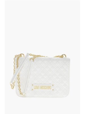 Moschino LOVE Faux Leather Quilted Shoulder Bag with LM on the back