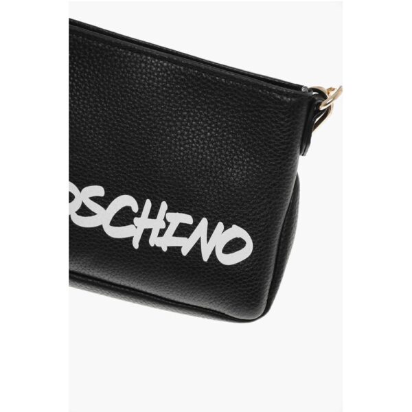 Moschino LOVE Textured Leather Shoulder Bag with Graffiti-Print - Image 4