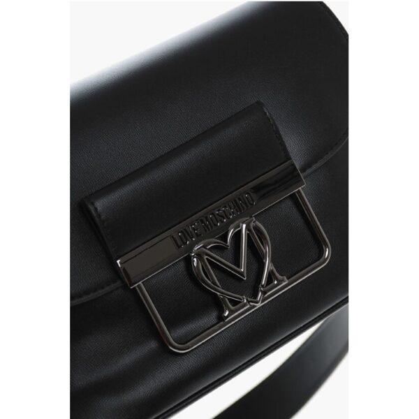Moschino LOVE Faux Leather Bag with Silver-Effect Closure - Image 4