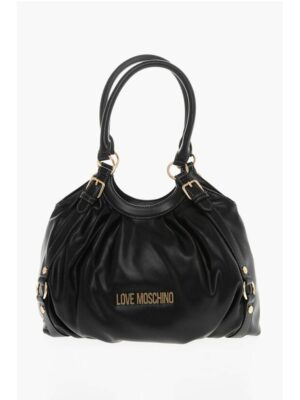 Moschino LOVE MOSCHINO Faux Leather Bucket Bag with Golden Details