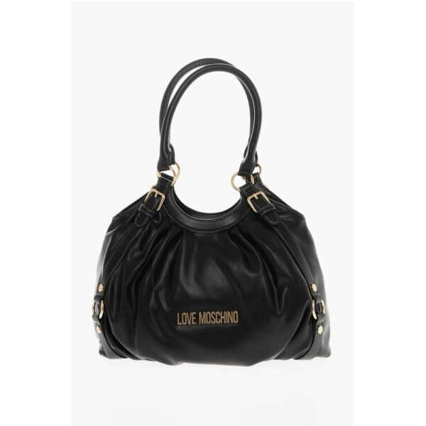 Moschino LOVE MOSCHINO Faux Leather Bucket Bag with Golden Details