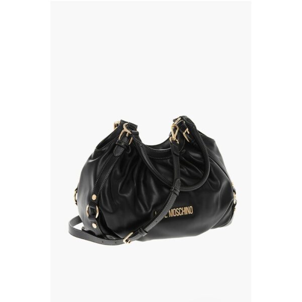Moschino LOVE MOSCHINO Faux Leather Bucket Bag with Golden Details - Image 3