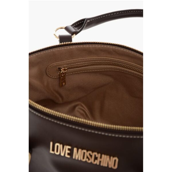 Moschino LOVE Faux Leather Hande Bag With Golden Logo - Image 5