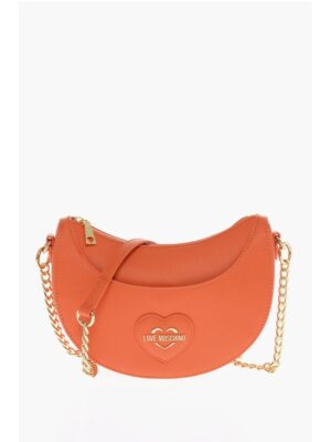 Moschino LOVE Saffiano Faux Leather hobo Bag with Embossed Heart