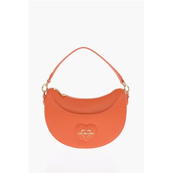 Moschino LOVE Saffiano Faux Leather hobo Bag with Embossed Heart - Image 3