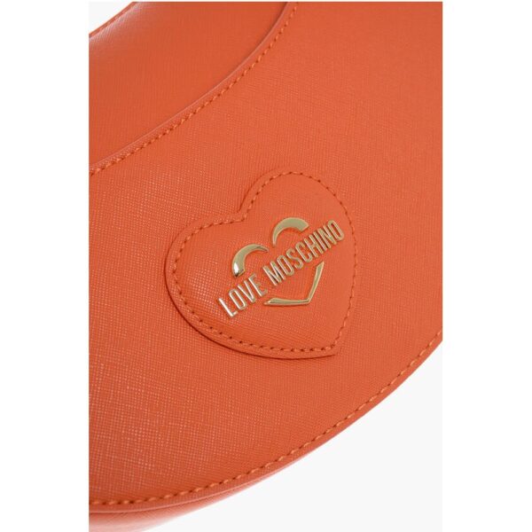 Moschino LOVE Saffiano Faux Leather hobo Bag with Embossed Heart - Image 4
