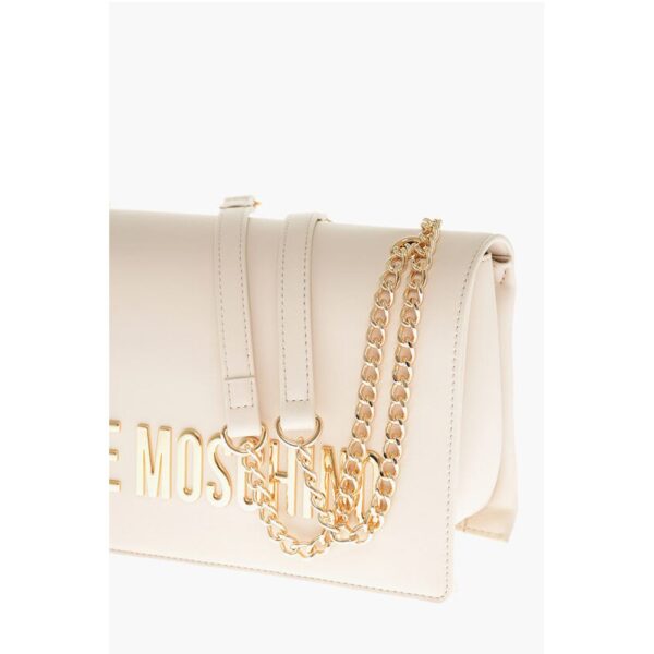 Moschino LOVE Faux Leather Shoulder Bag with Golden Lettering-Logo - Image 3