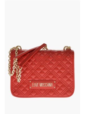 Moschino LOVE MOSCHINO Faux Leather Quilted Shoulder Bag with LM on t