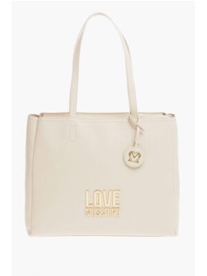 Moschino LOVE Faux Leather Tote Bag with Golden Logo