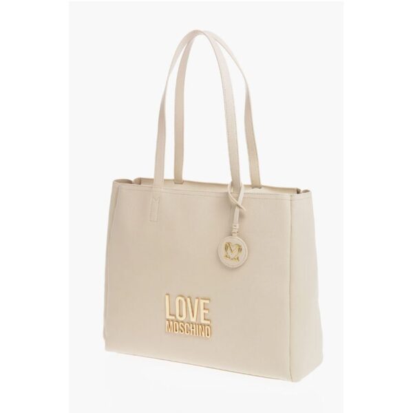 Moschino LOVE Faux Leather Tote Bag with Golden Logo - Image 3