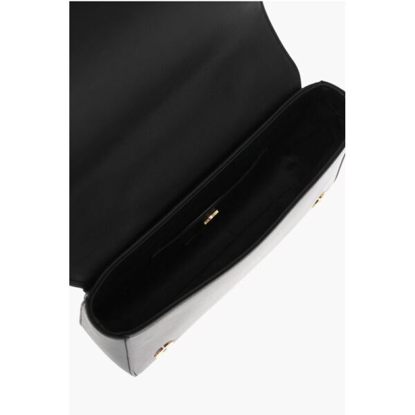 Moschino LOVE Leather Shoulder Bag with Golden Effect Logo - Image 5