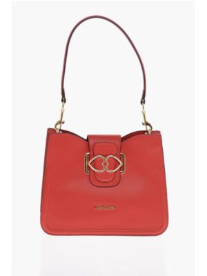 Moschino LOVE Faux Leather Shoulder Bag with Golden Hearts