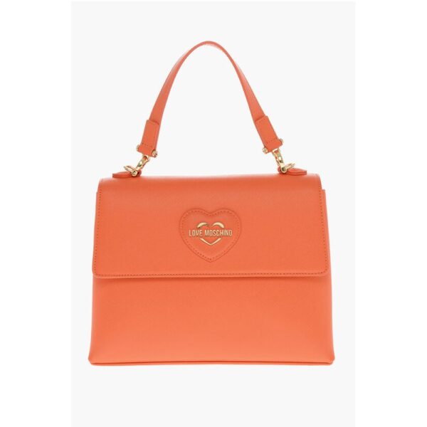 Moschino LOVE Saffiano Faux Leather Hande Bag with Removable Shoulder
