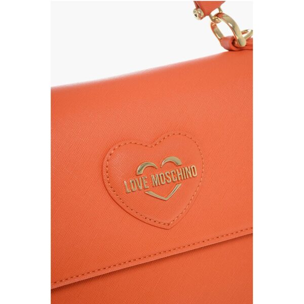 Moschino LOVE Saffiano Faux Leather Hande Bag with Removable Shoulder - Image 4