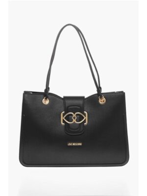 Moschino LOVE MOSCHINO Faux Leather Tote Bag with Golden Closure