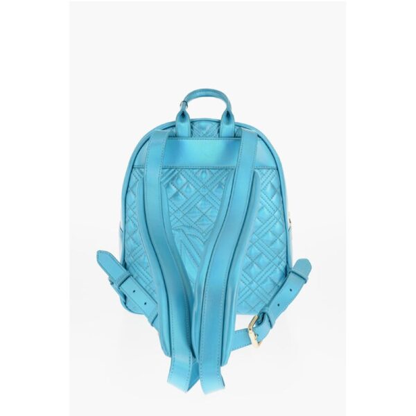 Moschino LOVE Quilted Laminated Faux Leather Backpack - Image 3