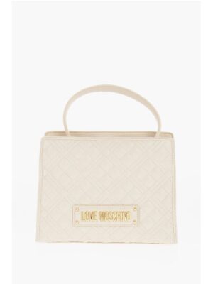 Moschino LOVE Quilted Faux Leather Bag with Removable Shoulder Strap