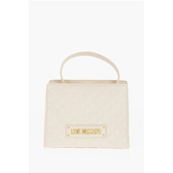 Moschino LOVE Quilted Faux Leather Bag with Removable Shoulder Strap