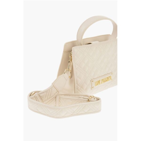 Moschino LOVE Quilted Faux Leather Bag with Removable Shoulder Strap - Image 3
