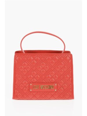 Moschino LOVE Quilted Faux Leather Bag with Removable Shoulder Strap