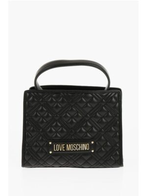 Moschino LOVE Quilted Faux Leather Bag with Removable Shoulder Strap