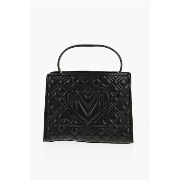 Moschino LOVE Quilted Faux Leather Bag with Removable Shoulder Strap - Image 2