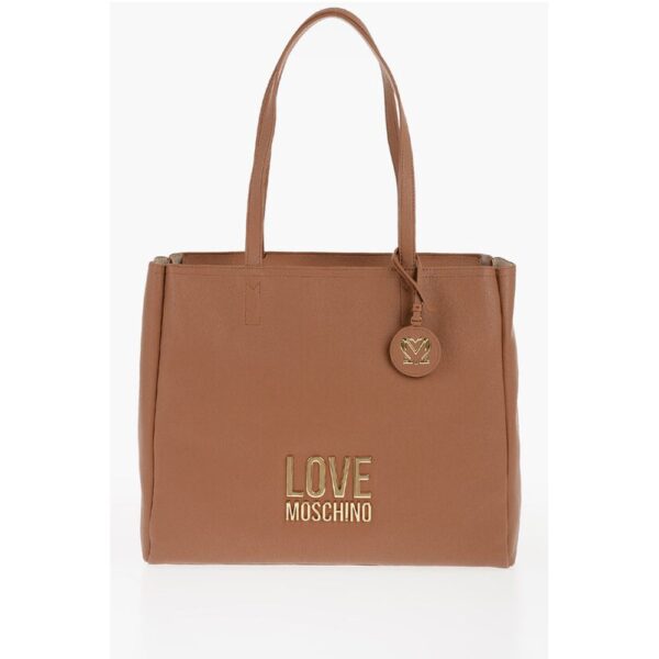 Moschino LOVE Faux Leather Shoulder Bag with Golden Logo