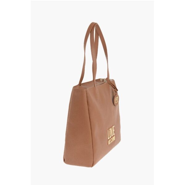 Moschino LOVE Faux Leather Shoulder Bag with Golden Logo - Image 2
