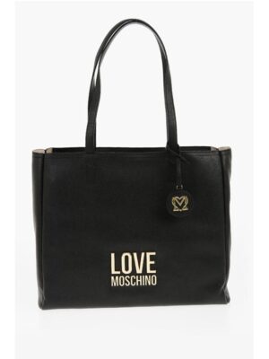 Moschino LOVE Faux Leather Shoulder Bag with Golden Logo