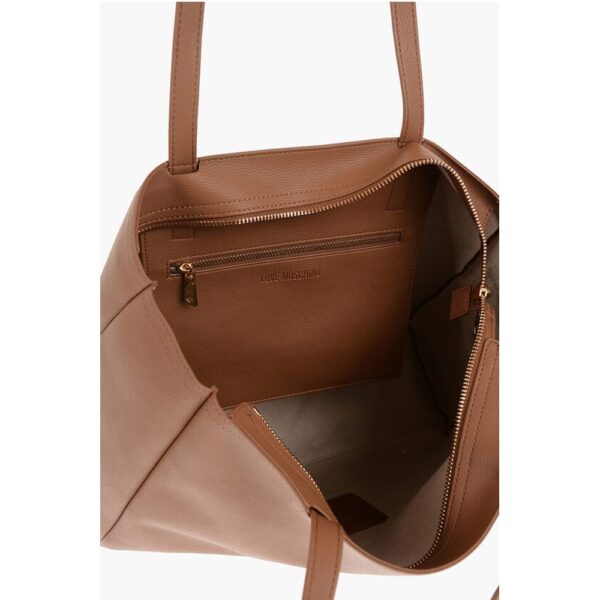 Moschino LOVE Faux Leather Shoulder Bag with Golden Logo - Image 5
