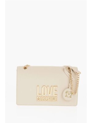 Moschino LOVE Faux Leather Shoulder Bag with Golden Details