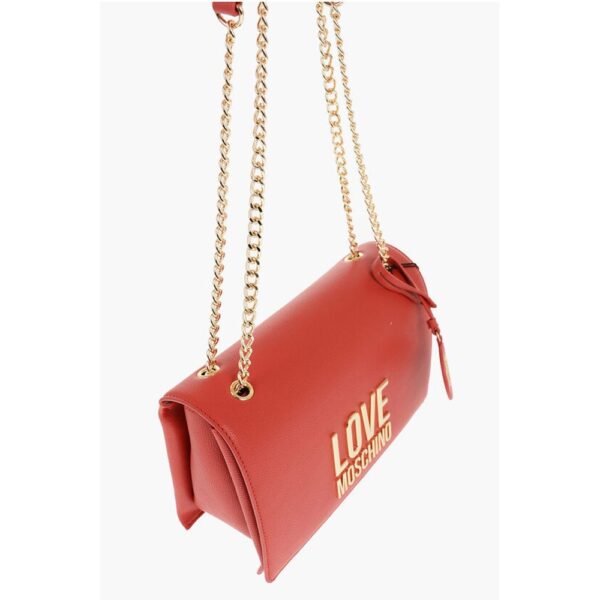 Moschino LOVE Faux Leather Shoulder Bag with Golden Details - Image 3