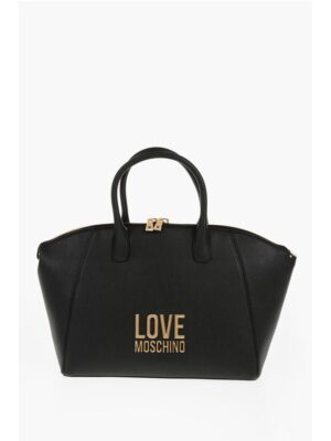 Moschino LOVE Faux Leather Tote Bag with Golden Logo