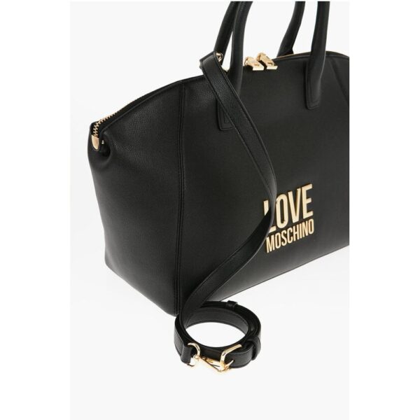 Moschino LOVE Faux Leather Tote Bag with Golden Logo - Image 2