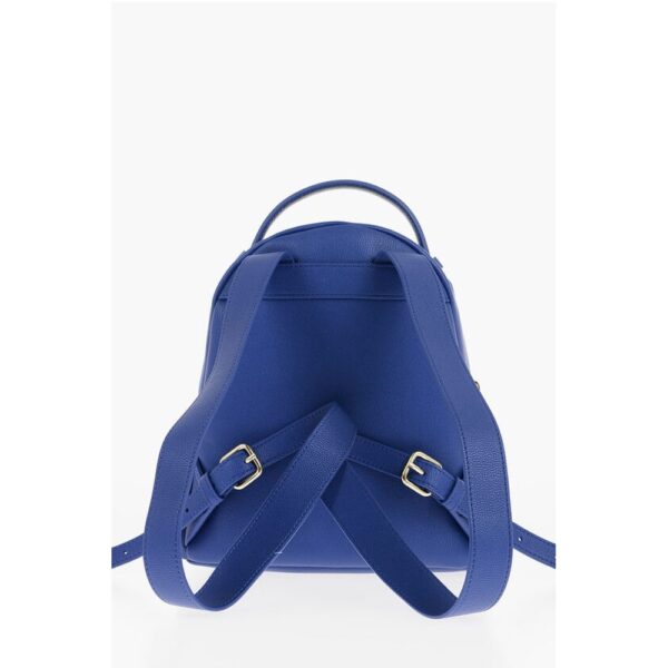 Moschino LOVE Solid Color Faux Leather Backpack with Golden Logo - Image 2