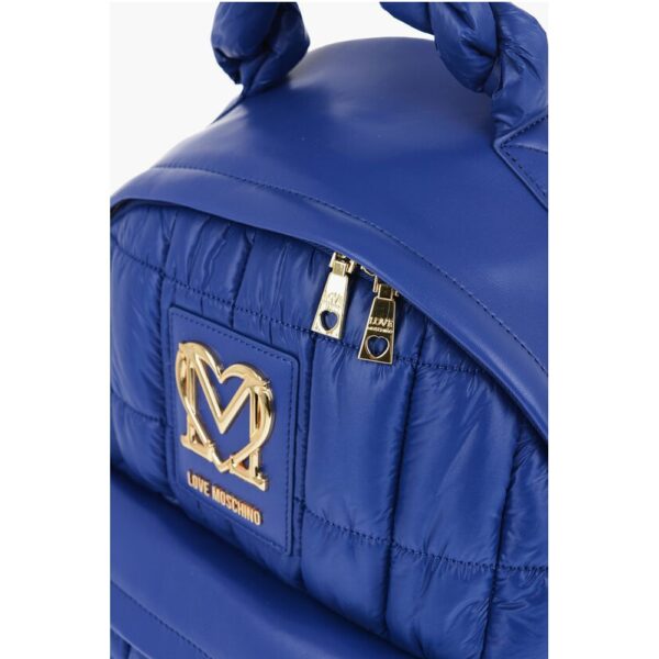 Moschino LOVE Quilted Nylon Backpack with Faux Leather Trims - Image 3