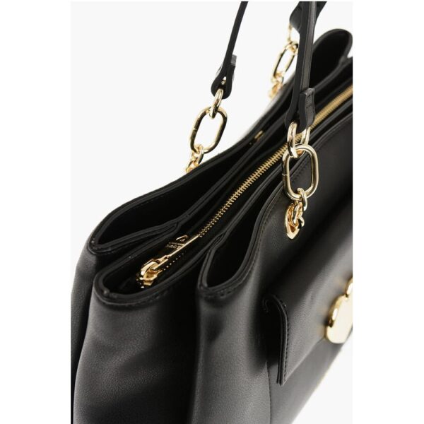 Moschino LOVE Faux Leather Tote Bag with Golden Logo - Image 4