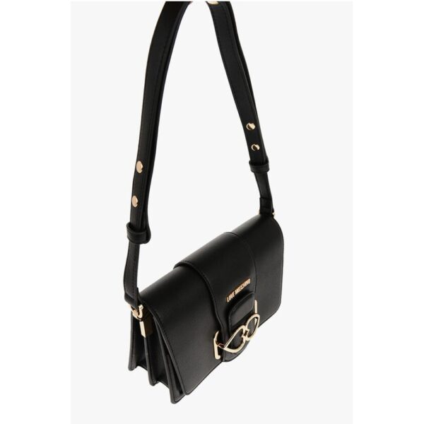 Moschino LOVE Faux Leather LOVE BRIDGE Shoulder Bag with Double Heart - Image 3