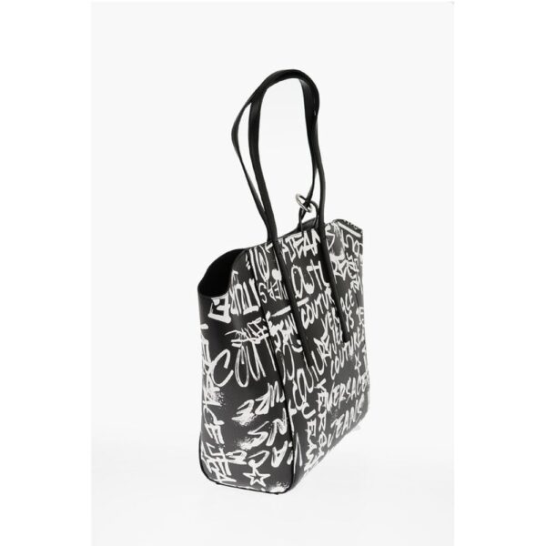 Versace JEANS COUTURE Printed Faux Leather Tote Bag with Matched Pou - Image 2