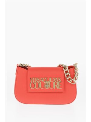 Versace JEANS COUTURE Faux Leather Shoulder Bag with Golden Chain an