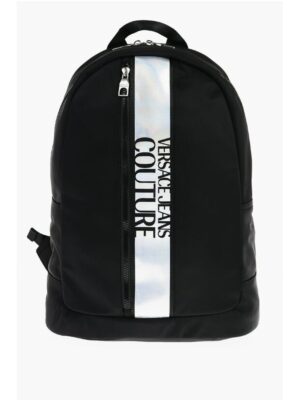 Versace JEANS COUTURE Nylon Backpack with Contrasting Logoed Detail