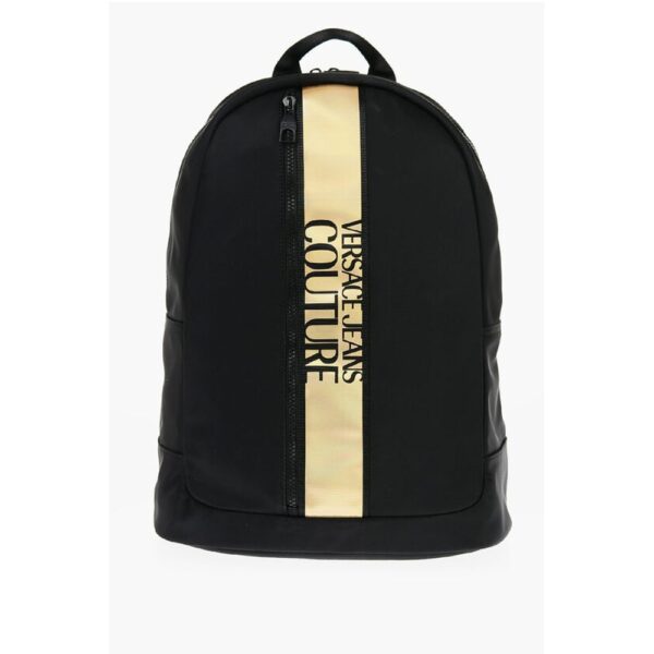 Versace JEANS COUTURE Nylon Backpack with Contrasting Logoed Detail