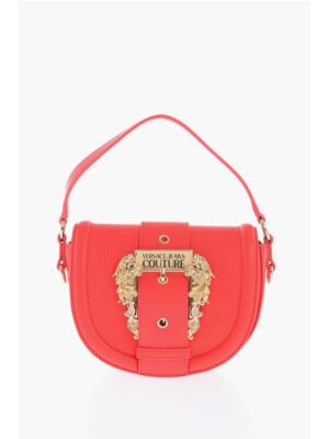 Versace JEANS COUTURE Texture Faux Leather Shoulder Bag with Maxi Go