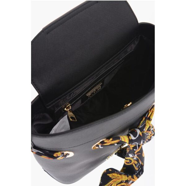 Versace JEANS COUTURE Faux Leather Bucket Bag with Foulard Embellish - Image 5