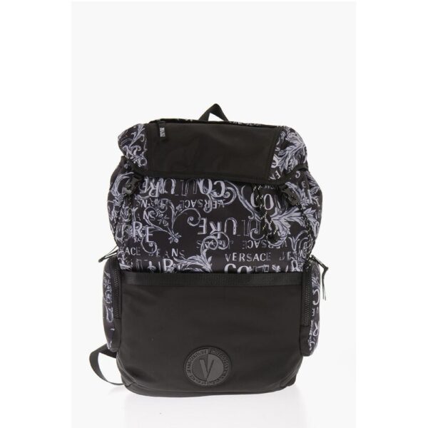Versace JEANS COUTURE All-Over Logo Multipockets Backpack