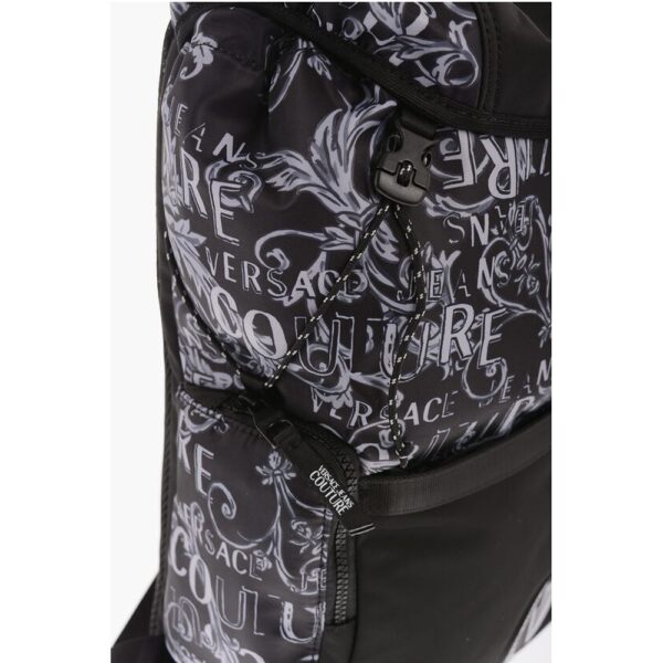 Versace JEANS COUTURE All-Over Logo Multipockets Backpack - Image 3