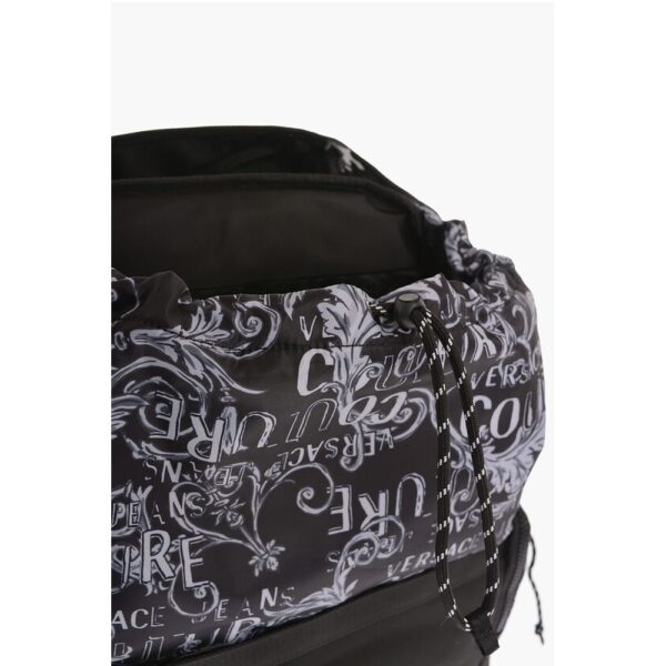 Versace JEANS COUTURE All-Over Logo Multipockets Backpack - Image 4